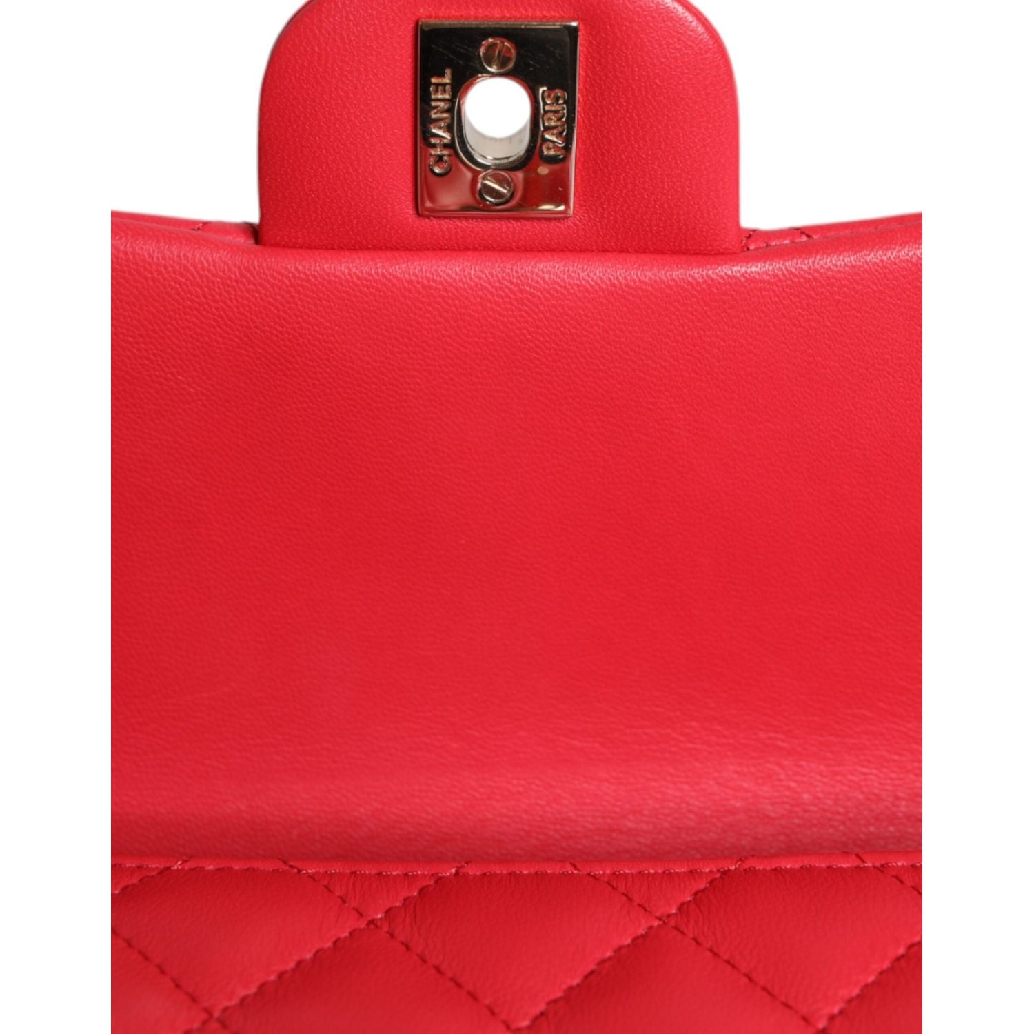 Chanel Pink Matelasse Chain Shoulder Lambskin Purse Mini