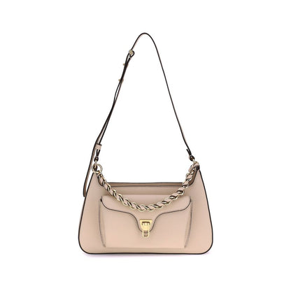 Coccinelle Beige Calf Leather Bos Taurus Shoulder Bag Coccinelle