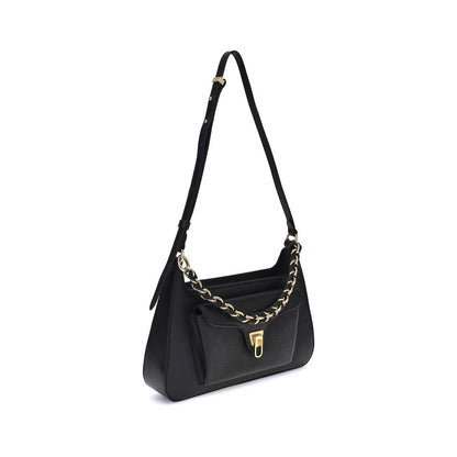 Coccinelle Black Calf Leather Bos Taurus Shoulder Bag Coccinelle