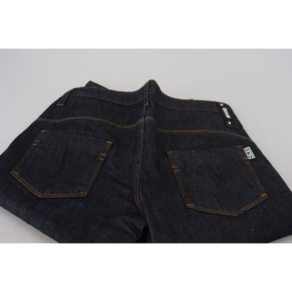 Costume National Blue Low Waist Straight Denim Pants Jeans