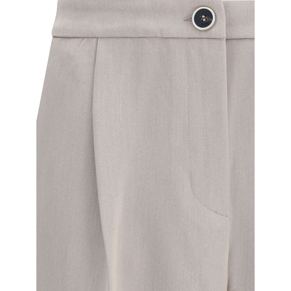 Cruna Beige Polyester Casual Pants Cruna