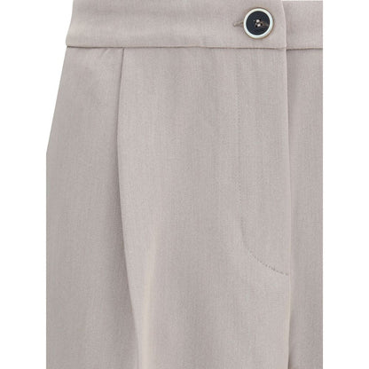 Cruna Beige Polyester Casual Pants Cruna