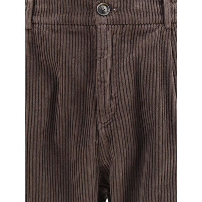 Cruna Brown Cotton Casual Pants Cruna