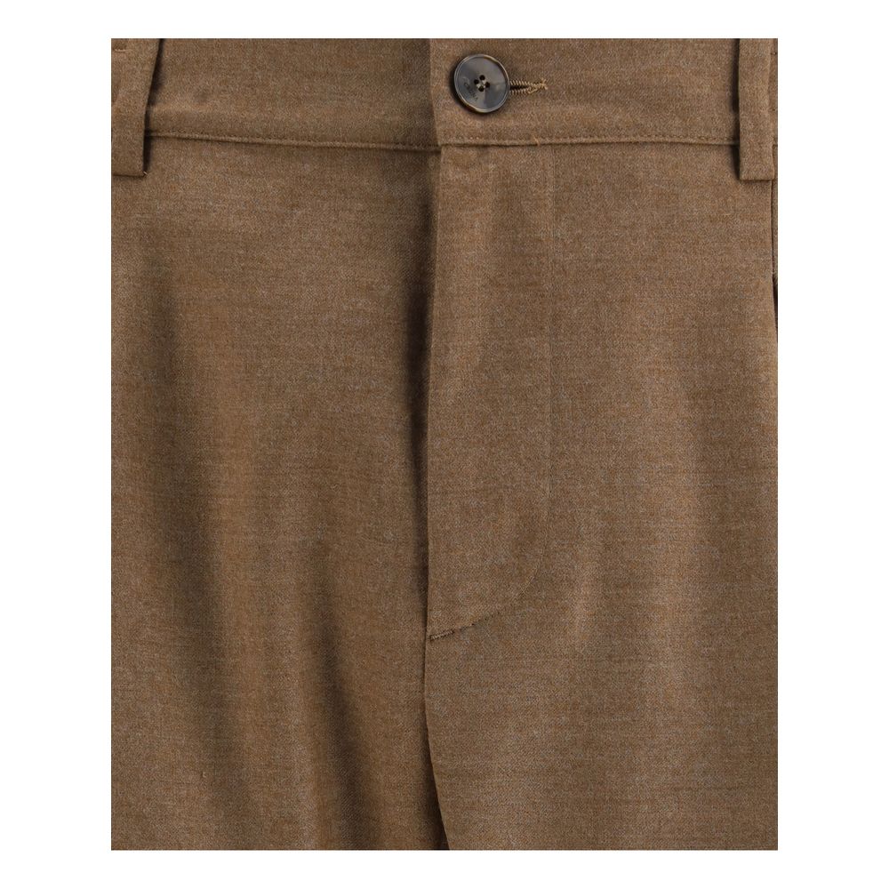 Cruna Brown Fleece Wool Casual Pants Cruna