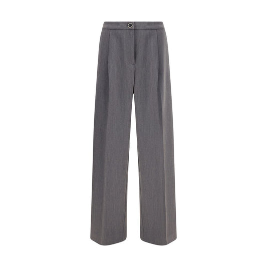 Cruna Gray Polyester Casual Pants Cruna