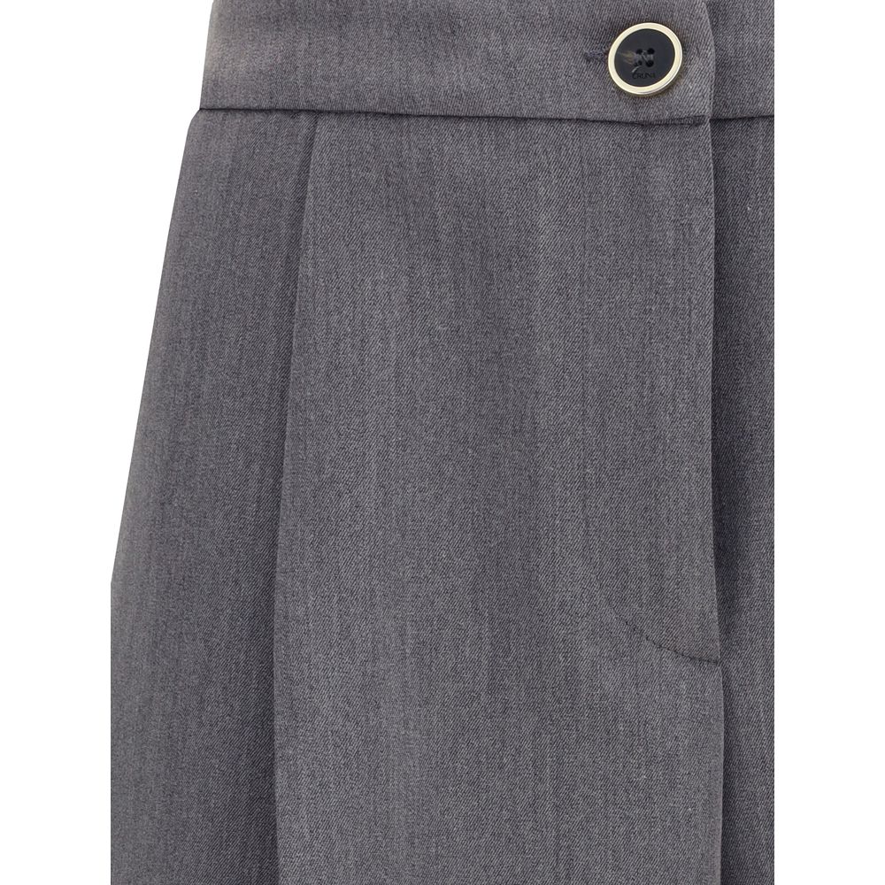 Cruna Gray Polyester Casual Pants Cruna
