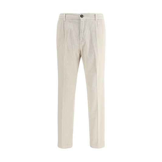 Cruna White Cotton Casual Pants Cruna
