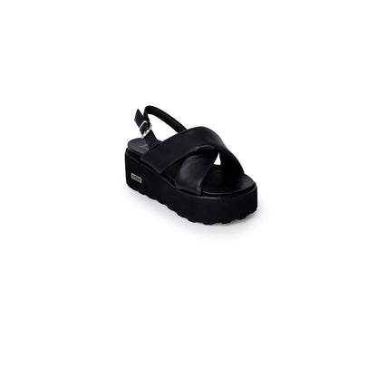 Cult Black Leather Platform Sandals Cult