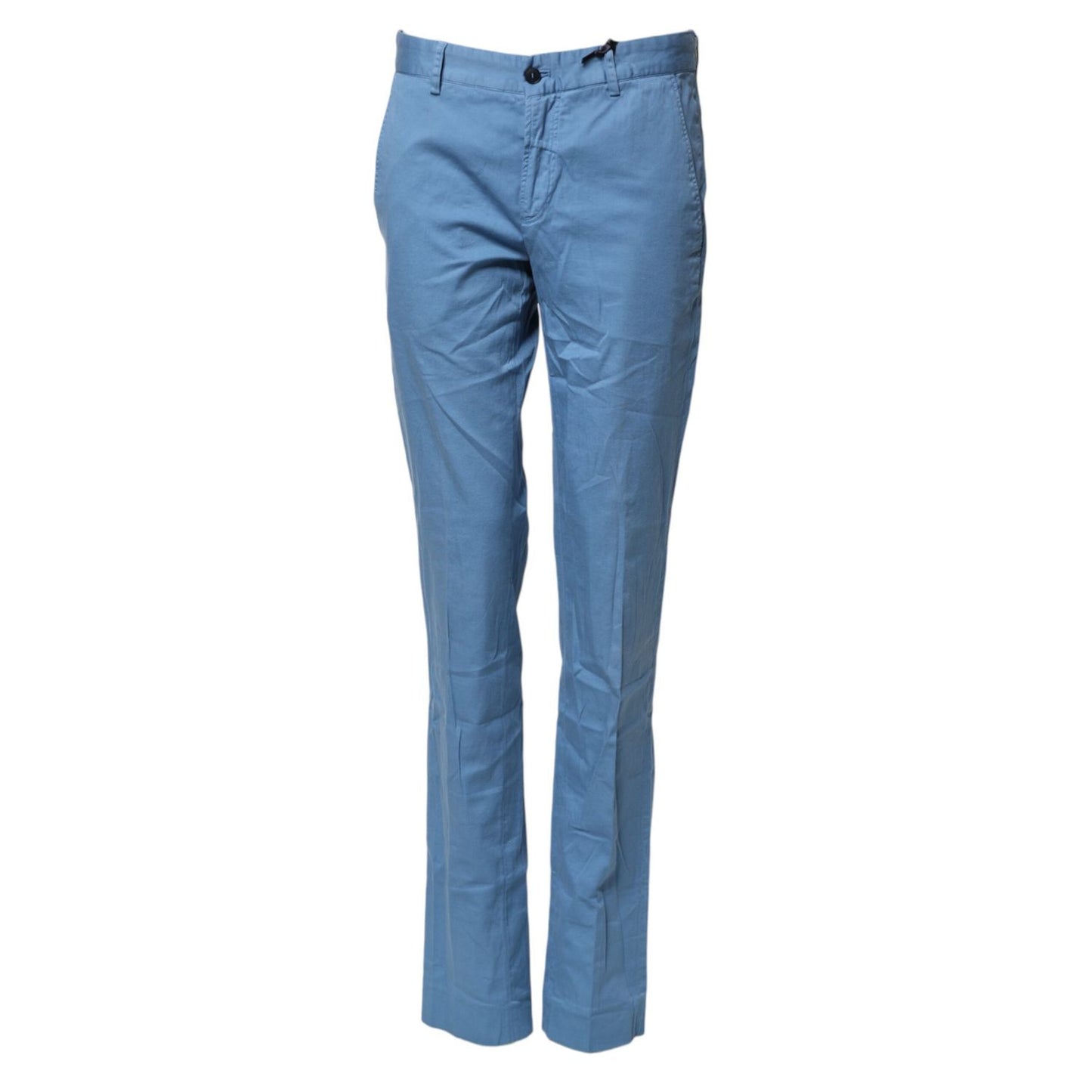 Daniele Alessandrini Blue Cotton Mid Waist Straight Men Denim Jeans Daniele Alessandrini