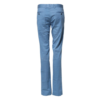 Daniele Alessandrini Blue Cotton Mid Waist Straight Men Denim Jeans Daniele Alessandrini