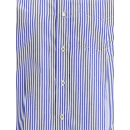 Deperlu Blue Cotton Pattern Shirt Deperlu