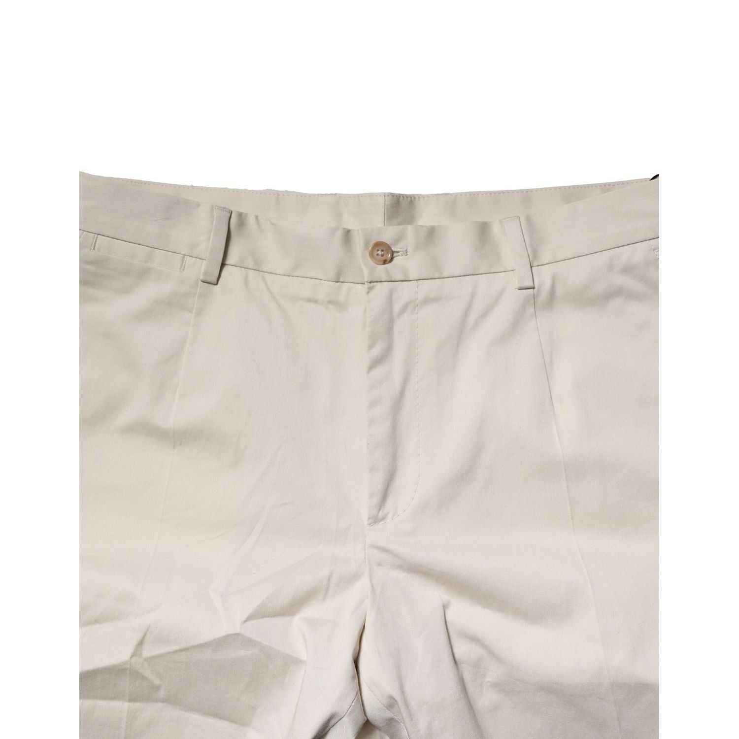 Dolce & Gabbana Beige Cotton Stretch Mid Waist Bermuda Shorts