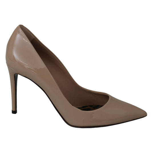 Dolce & Gabbana Beige Patent Leather Stiletto Heel Pumps