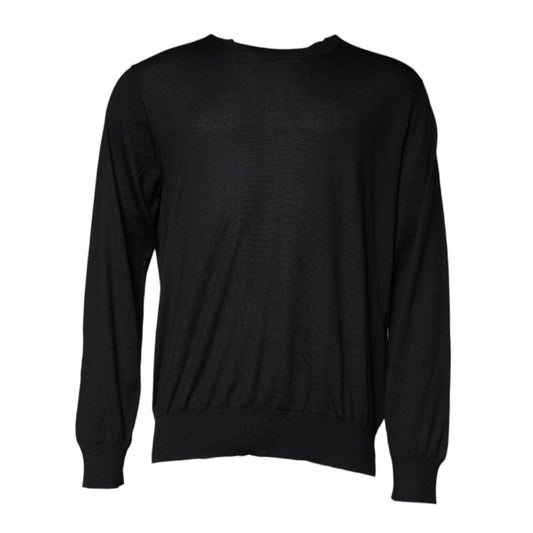 Dolce & Gabbana Black Cashmere Crew Neck Pullover Sweater Dolce & Gabbana