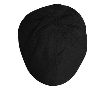 Dolce & Gabbana Black Cotton DG Logo Newsboy Cloth Capello Hat
