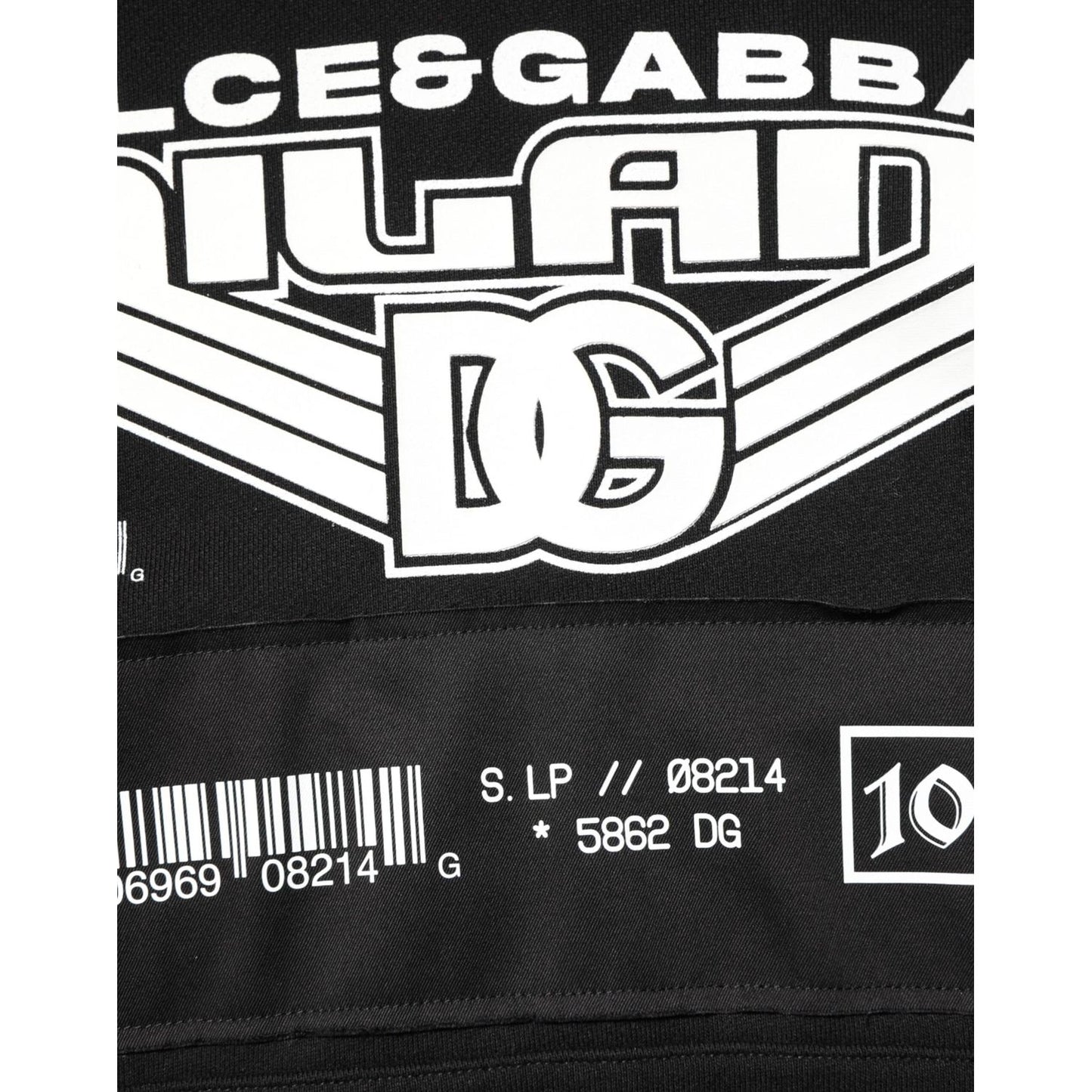 Dolce &amp; Gabbana Black Cotton DG Milano Logo Print Hoodie Sweater