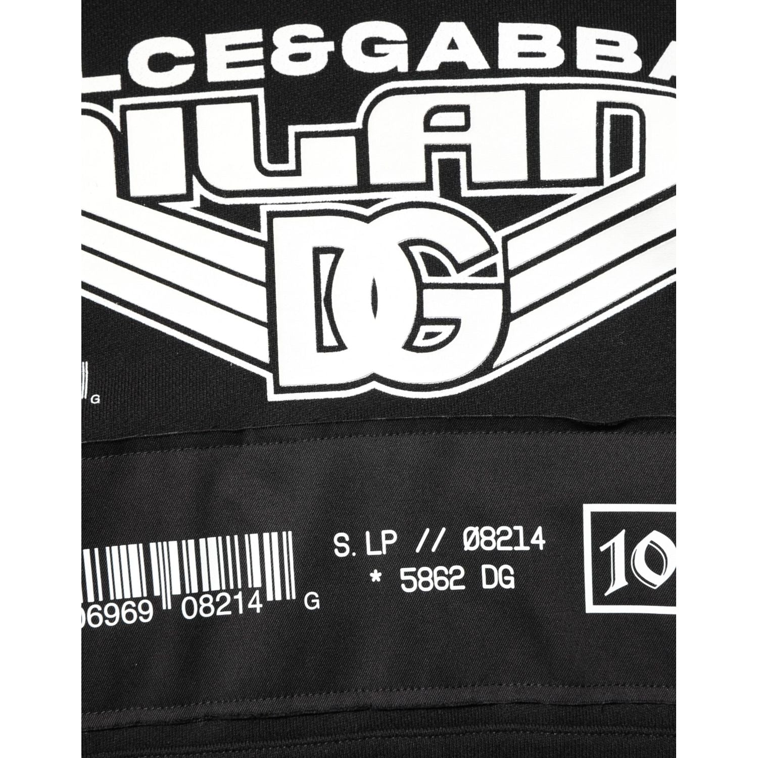 Dolce &amp; Gabbana Black Cotton DG Milano Logo Print Hoodie Sweater