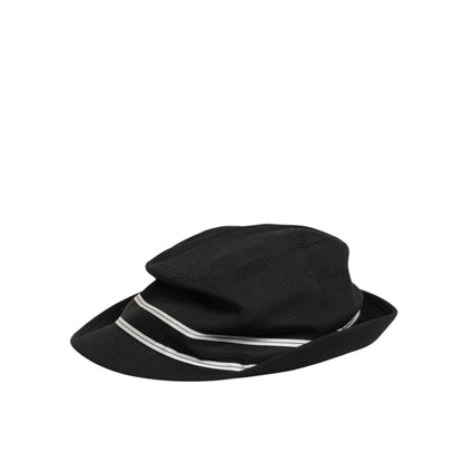Dolce & Gabbana Black Cotton Polka Dot Lining Fedora Men Hat
