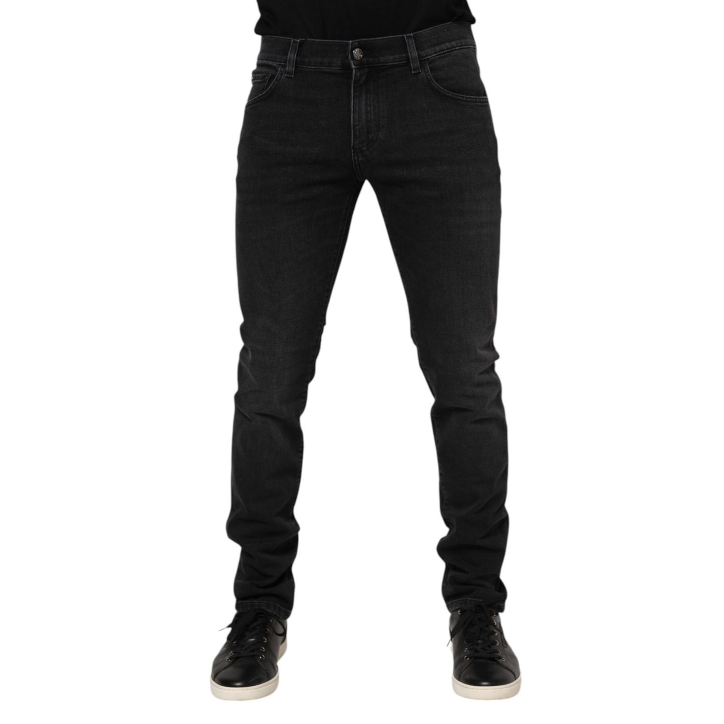 Dolce & Gabbana Black Cotton Skinny Men Denim Trouser Jeans Dolce & Gabbana