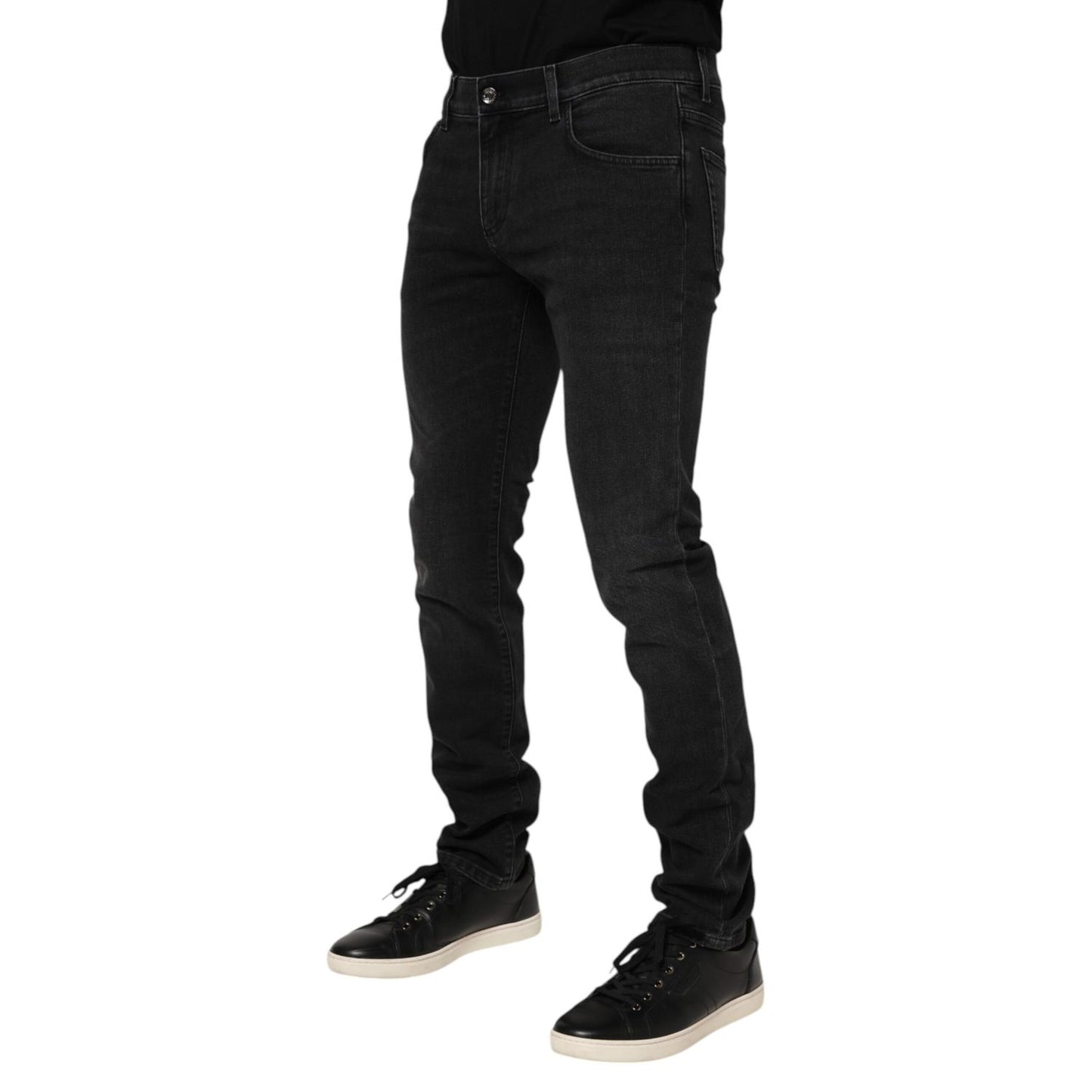 Dolce & Gabbana Black Cotton Skinny Men Denim Trouser Jeans Dolce & Gabbana