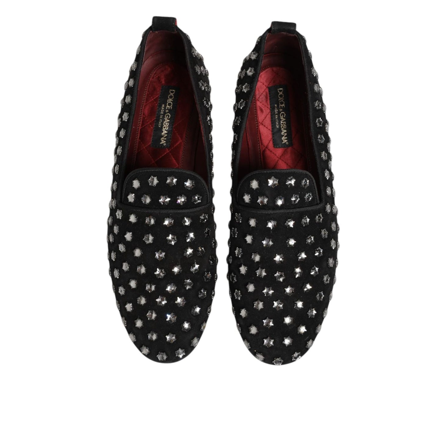 Dolce & Gabbana Black Crystal Embellished Loafers Dress Shoes Dolce & Gabbana