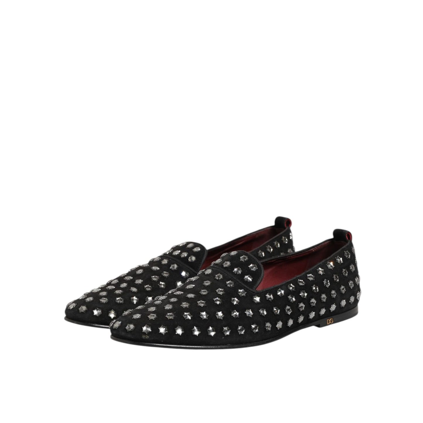 Dolce & Gabbana Black Crystal Embellished Loafers Dress Shoes Dolce & Gabbana