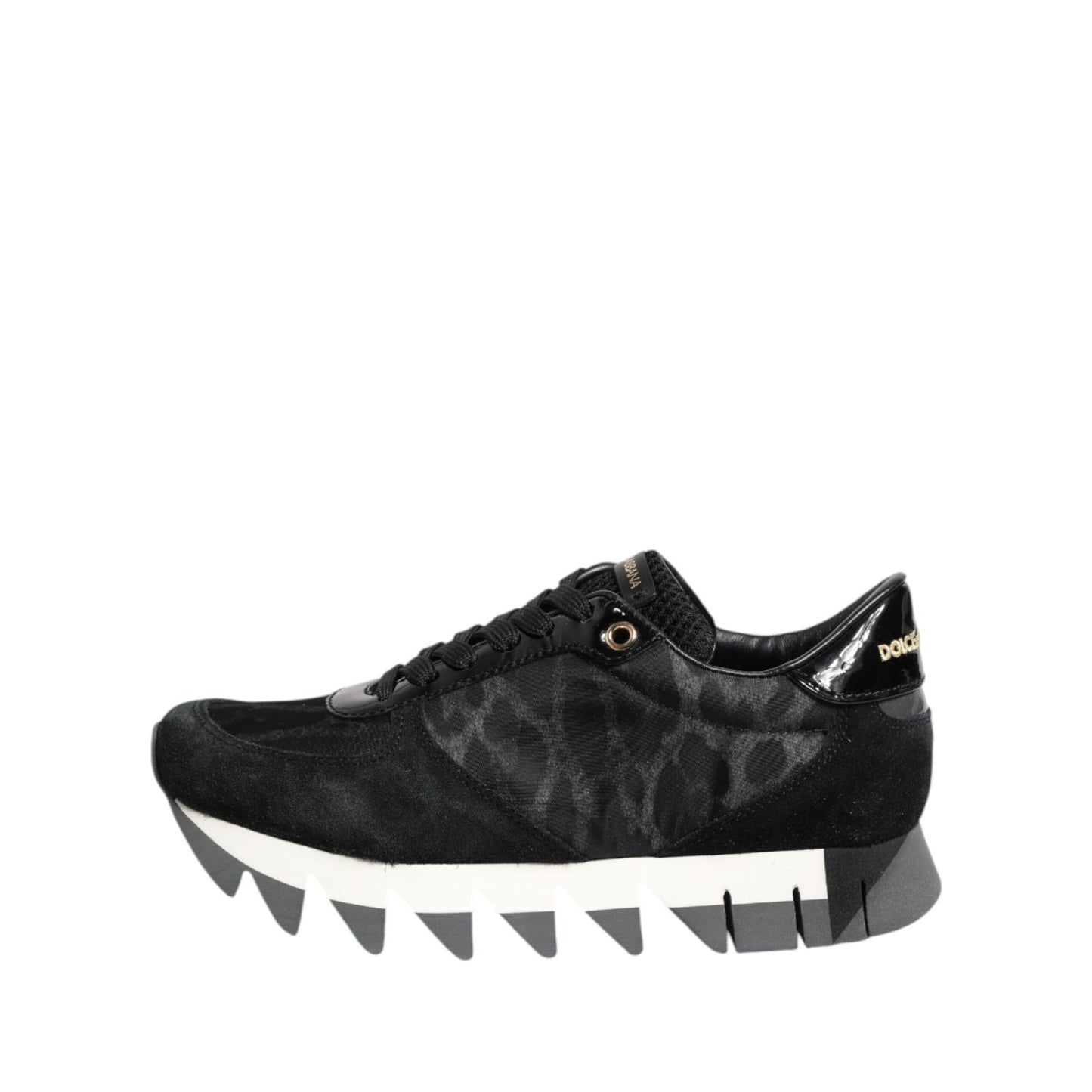 Dolce & Gabbana Black Gray Leopard Low Top Sneakers Shoes