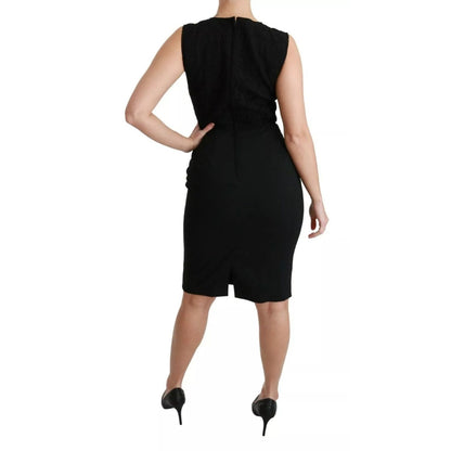 Dolce & Gabbana Black Lace Gown Bodycon Sheath STAFF Dress