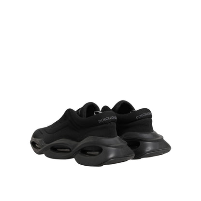 Dolce & Gabbana Black Lace Up Wave Low Top Men Sneaker Shoes