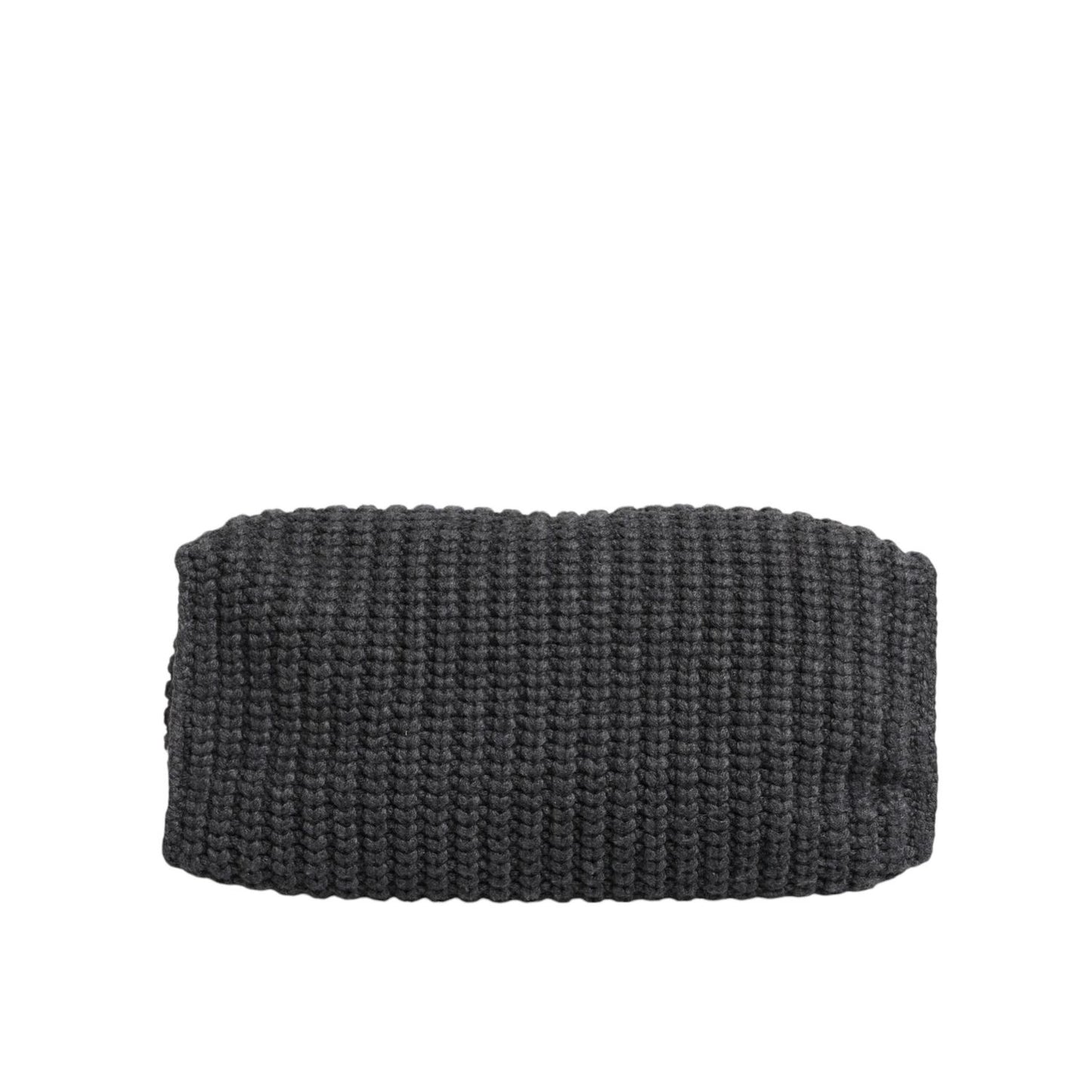 Dolce & Gabbana Black Large Knitted Crochet Shoulder Shopper DG Logo Bag