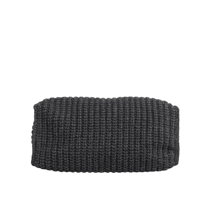 Dolce & Gabbana Black Large Knitted Crochet Shoulder Shopper DG Logo Bag