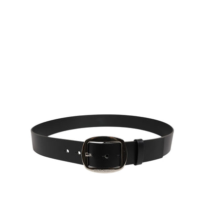 Dolce & Gabbana Black Leather Classic Metal Buckle Belt