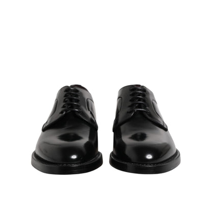 Dolce &amp; Gabbana Black Leather Lace Up Derby Dress Formal Shoes