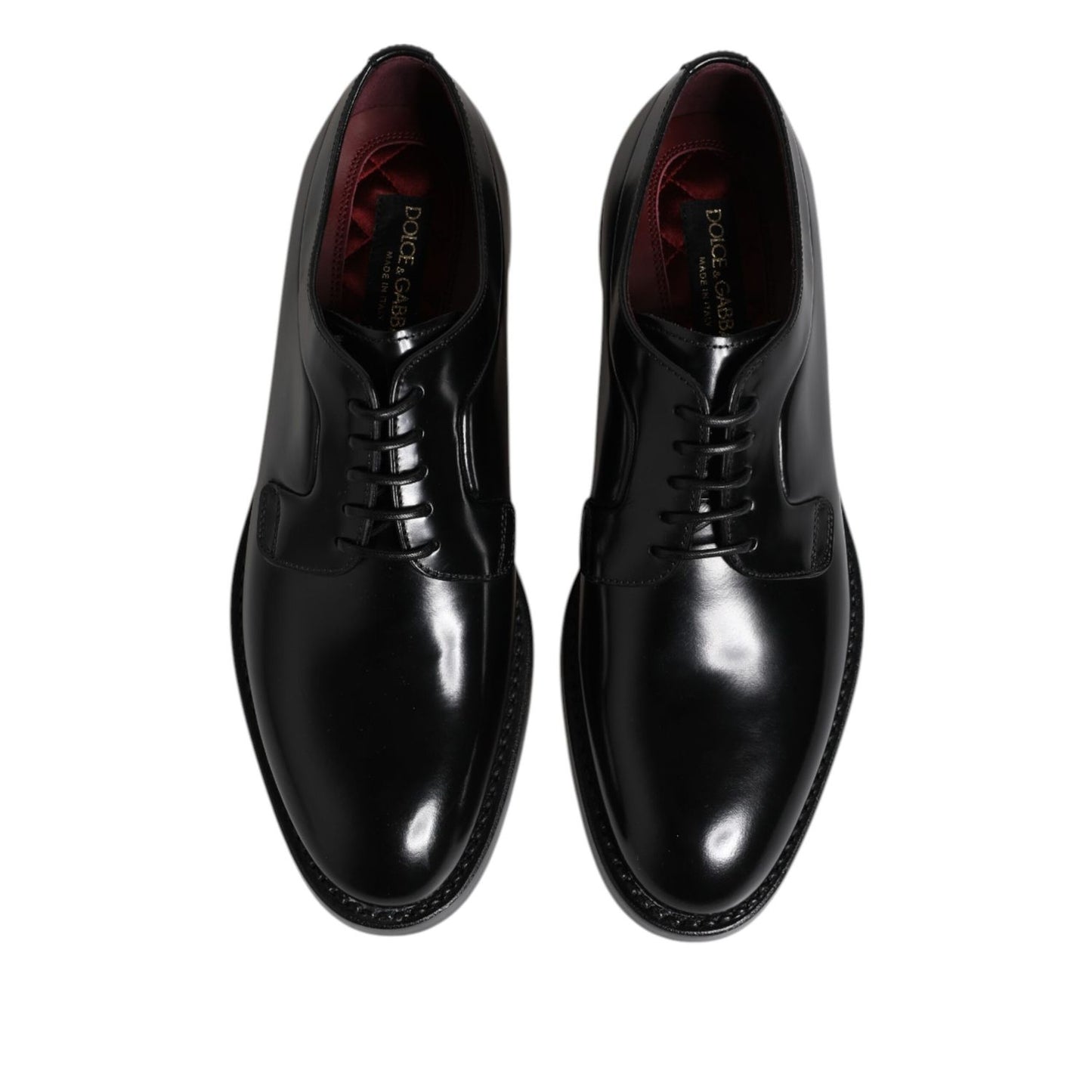 Dolce &amp; Gabbana Black Leather Lace Up Derby Dress Formal Shoes