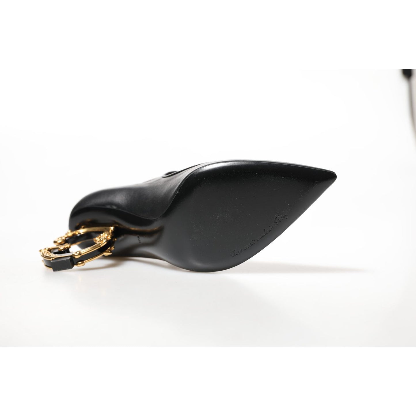 Dolce & Gabbana Black Leather Logo Heels Mary Janes Pumps Shoes Dolce & Gabbana