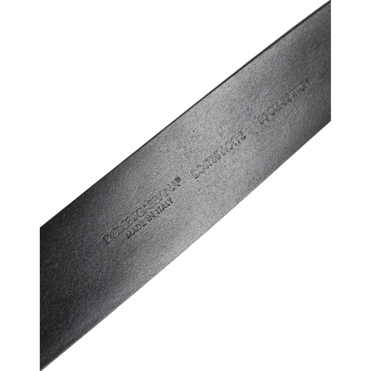 Dolce & Gabbana Black Leather Studded DG Metal Buckle Belt