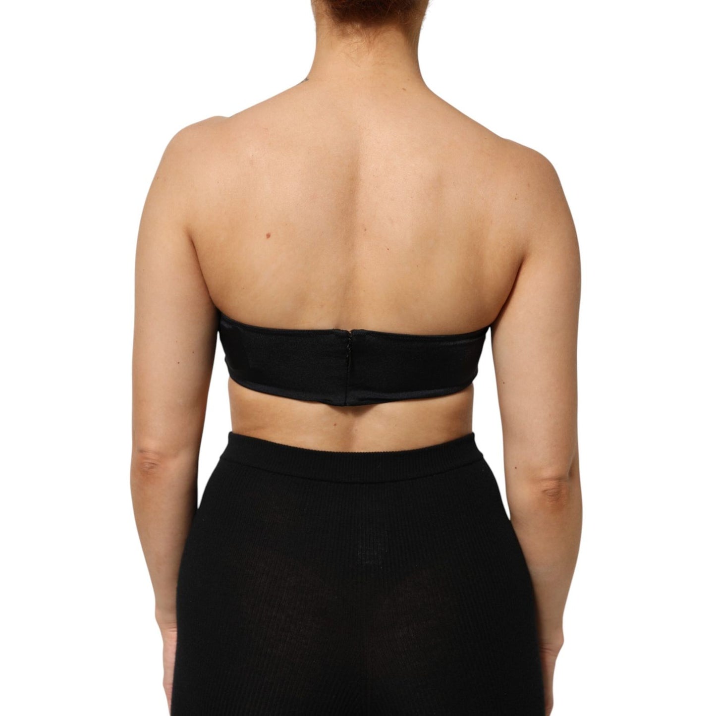 Dolce & Gabbana Black Nylon Blend Bandeau Strapless Tube Top Dolce & Gabbana