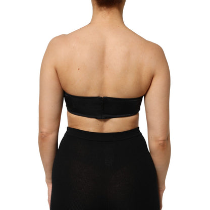 Dolce & Gabbana Black Nylon Blend Bandeau Strapless Tube Top Dolce & Gabbana