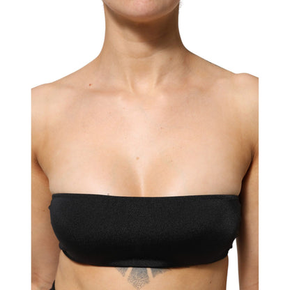 Dolce & Gabbana Black Nylon Blend Bandeau Strapless Tube Top Dolce & Gabbana