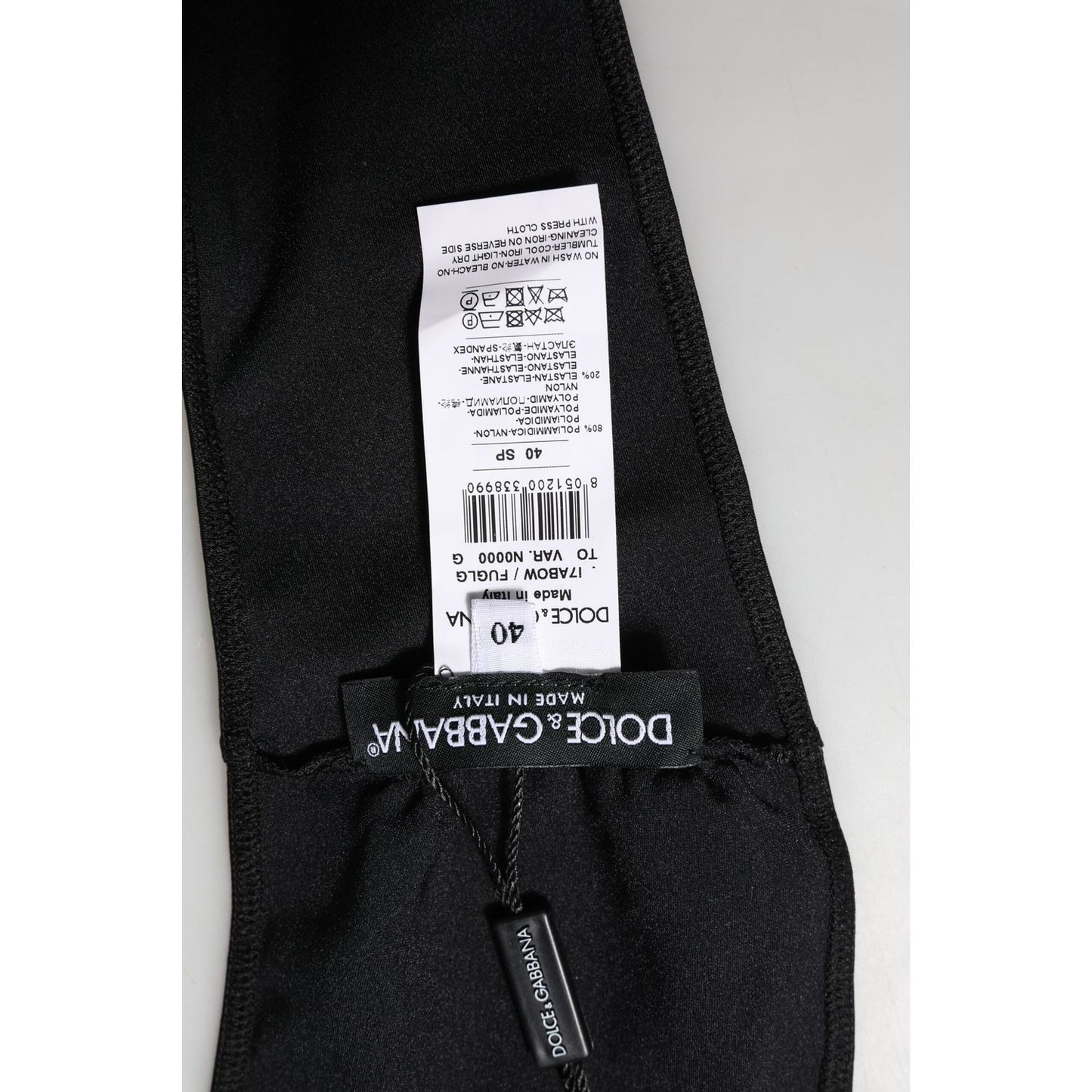 Dolce & Gabbana Black Nylon Blend Bandeau Strapless Tube Top Dolce & Gabbana