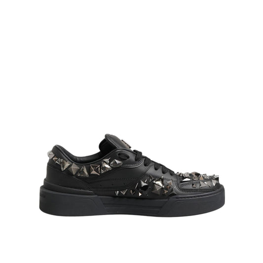 Dolce & Gabbana Black Portofino Studded Men Sneakers Shoes Dolce & Gabbana