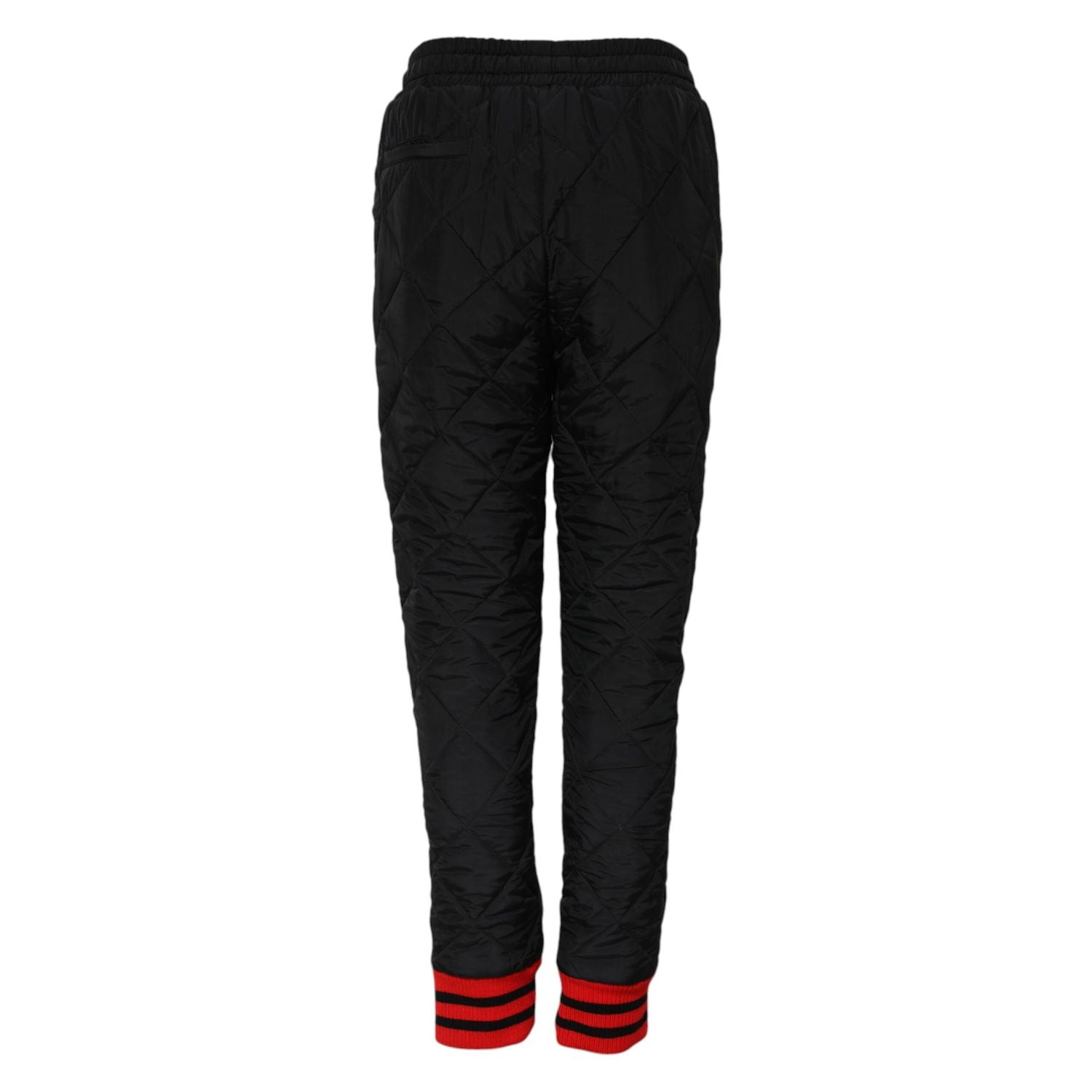 Dolce & Gabbana Black Quilted Mid Waist Jogger Pants