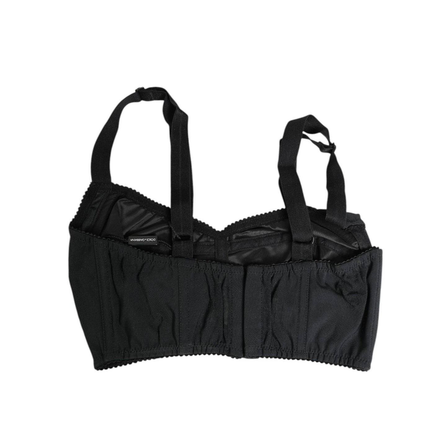 Dolce & Gabbana Black Stretch Nylon Bustier Bra Underwear