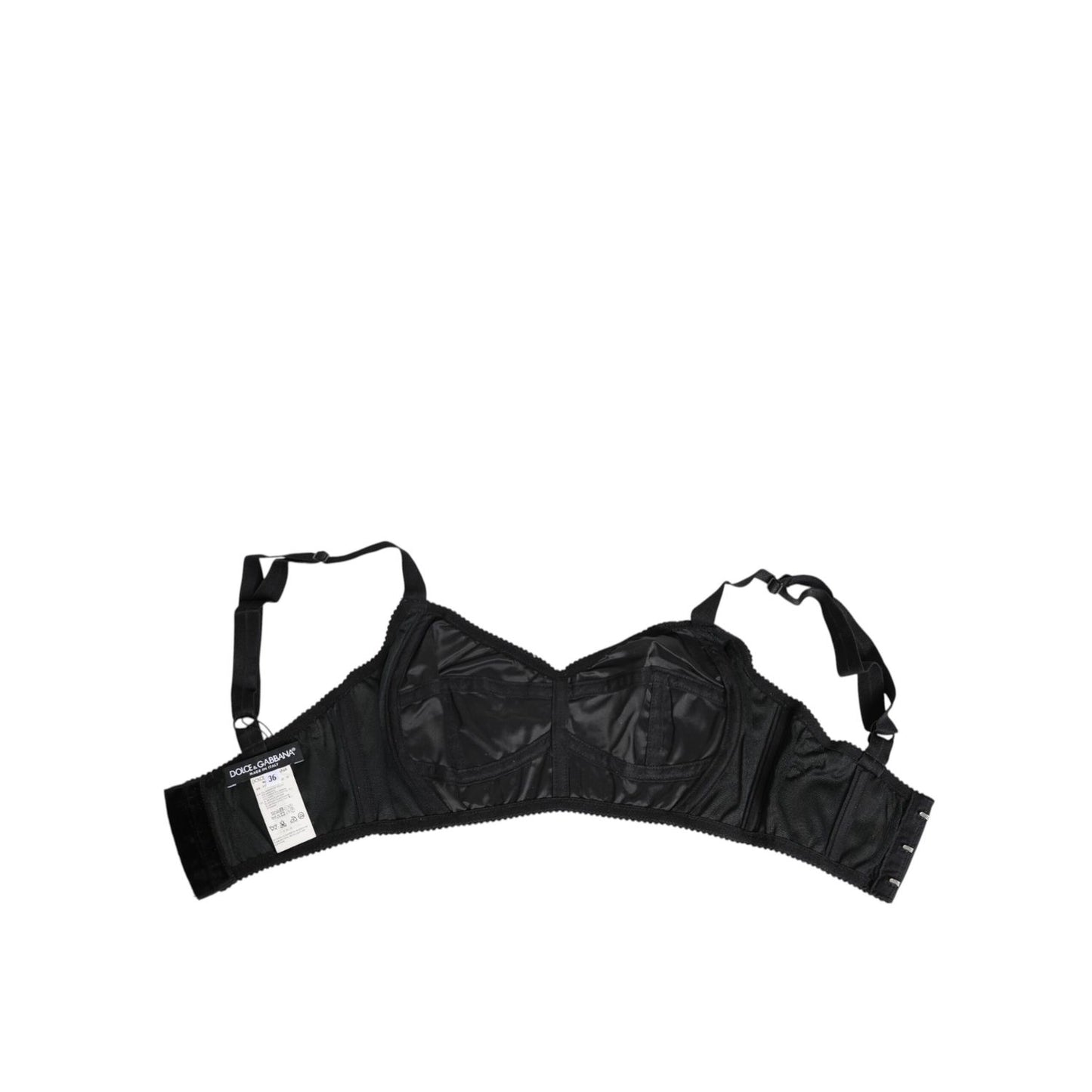 Dolce & Gabbana Black Stretch Nylon Bustier Bra Underwear