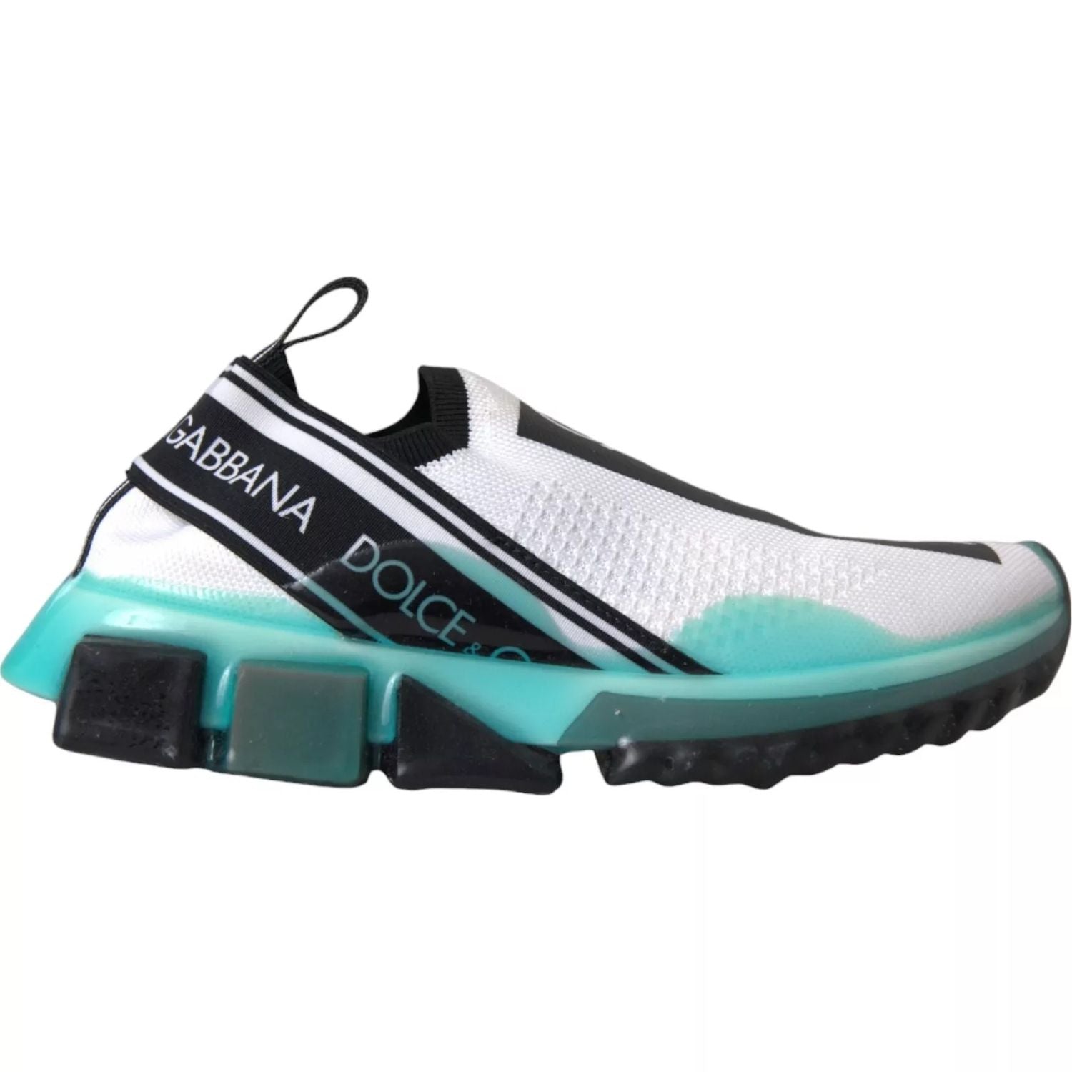 Dolce & Gabbana Black White Blue Slip On Sorrento Sneakers