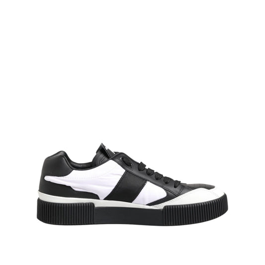 Dolce & Gabbana Black White Leather MIAMI Low Top Sneakers Shoes Dolce & Gabbana