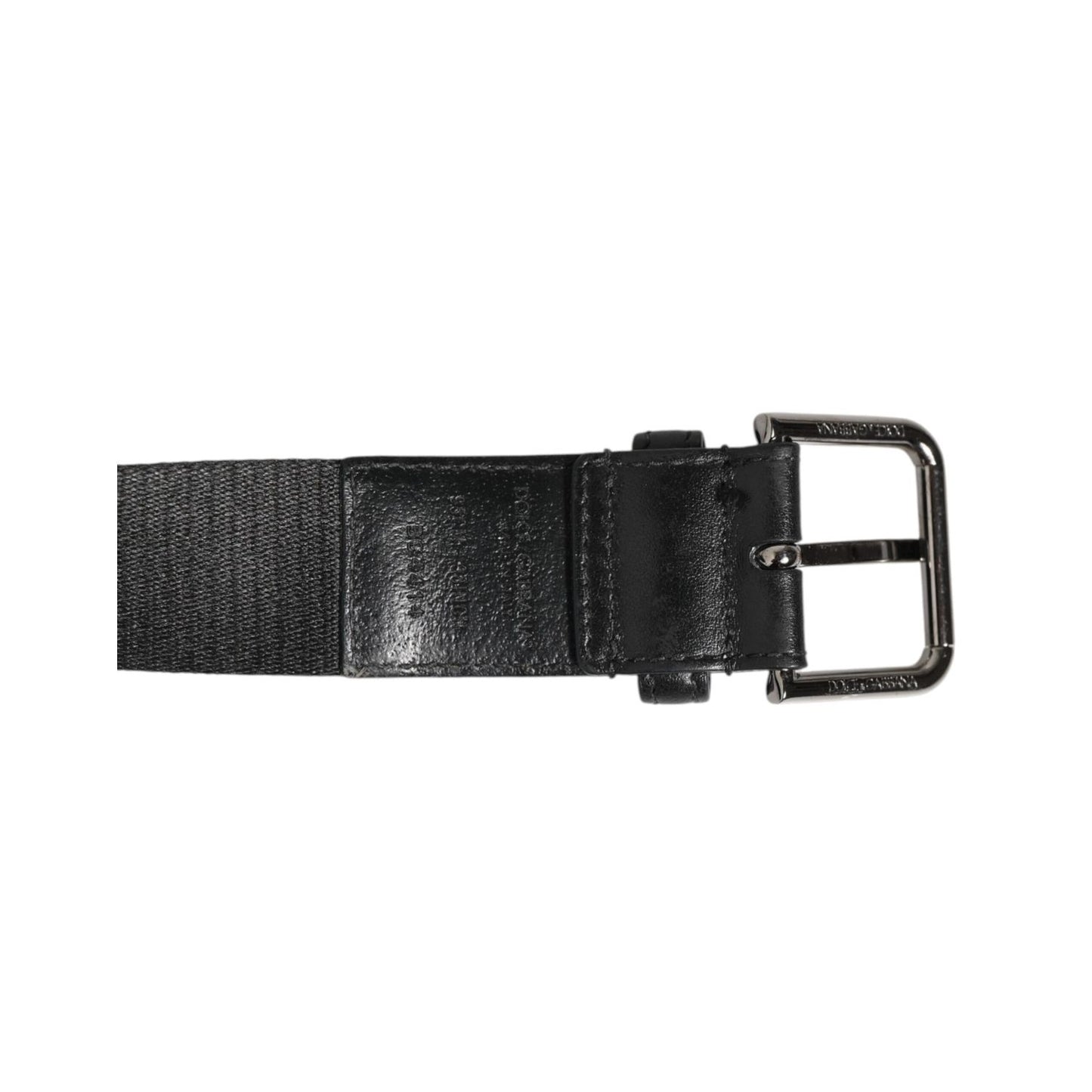 Dolce & Gabbana Black White Printed Metal Logo Buckle Belt Dolce & Gabbana