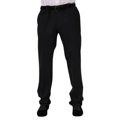 Dolce & Gabbana Black Wool Formal Dress Men Trousers Pants