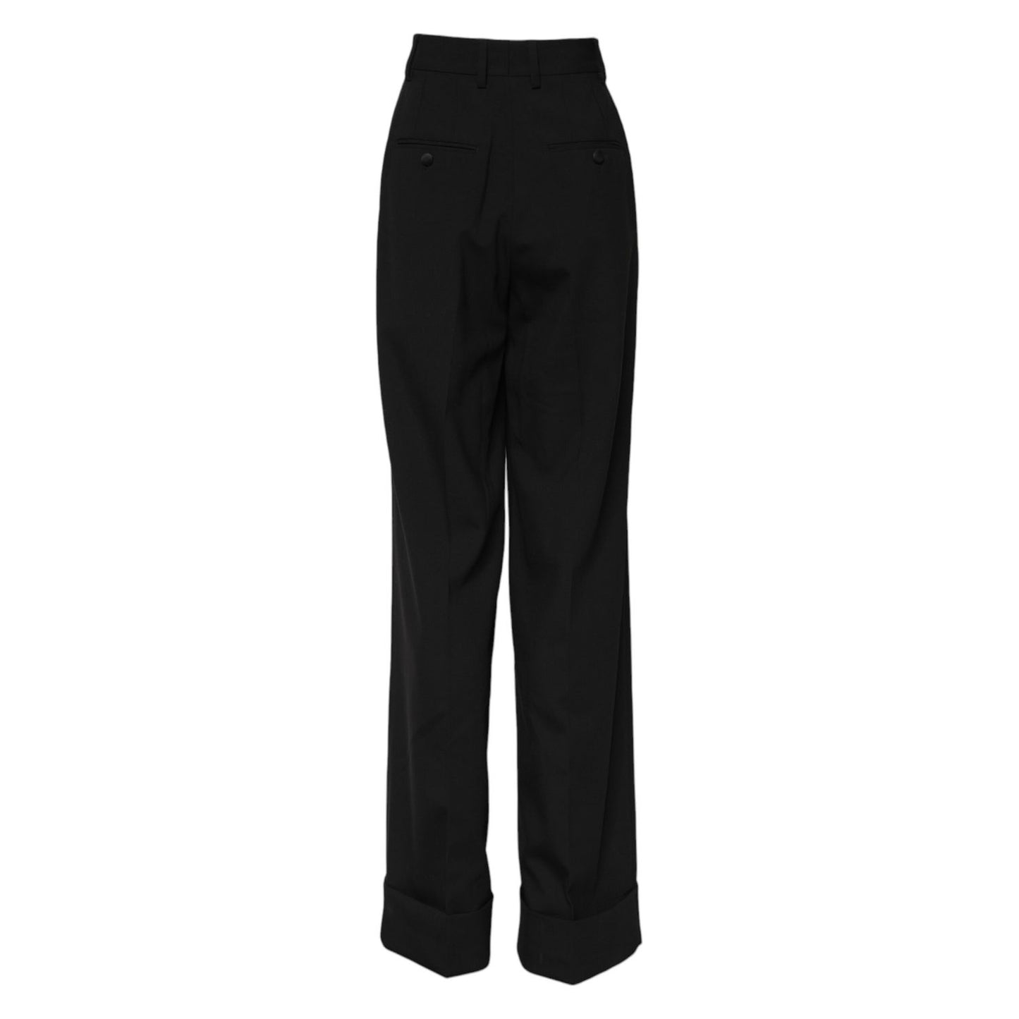 Dolce & Gabbana Black Wool High Waist Formal Pants
