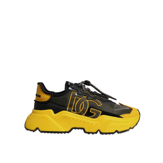 Dolce & Gabbana Black Yellow Daymaster Low Top Sneakers Shoes Dolce & Gabbana
